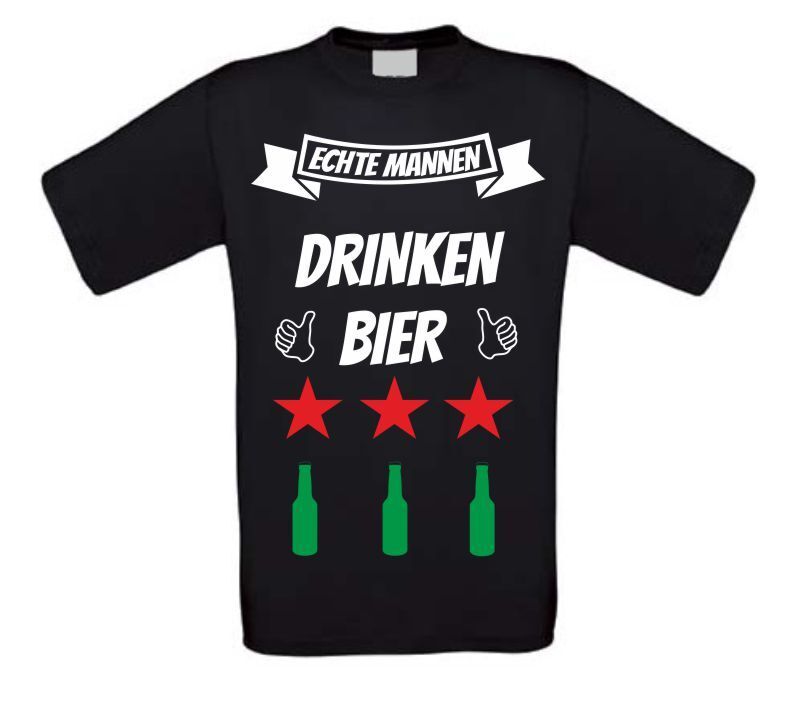 echte mannen drinken bier t-shirt