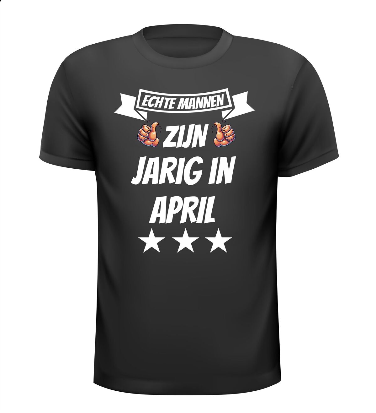 echte mannen zijn jarig in april t-shirt