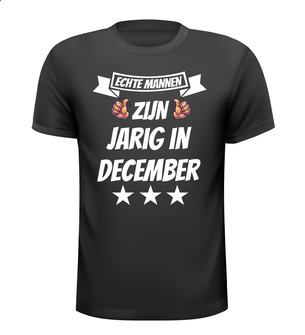 echte mannen zijn jarig in december t-shirt