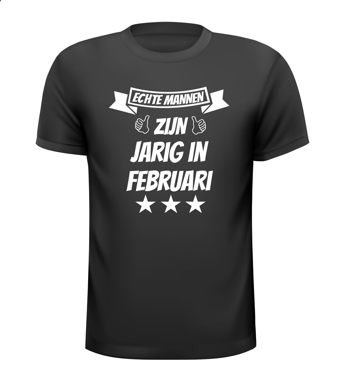 echte mannen zijn jarig in februari t-shirt