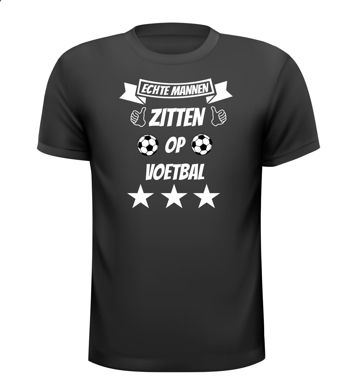 echte mannen zitten op voetbal t-shirt