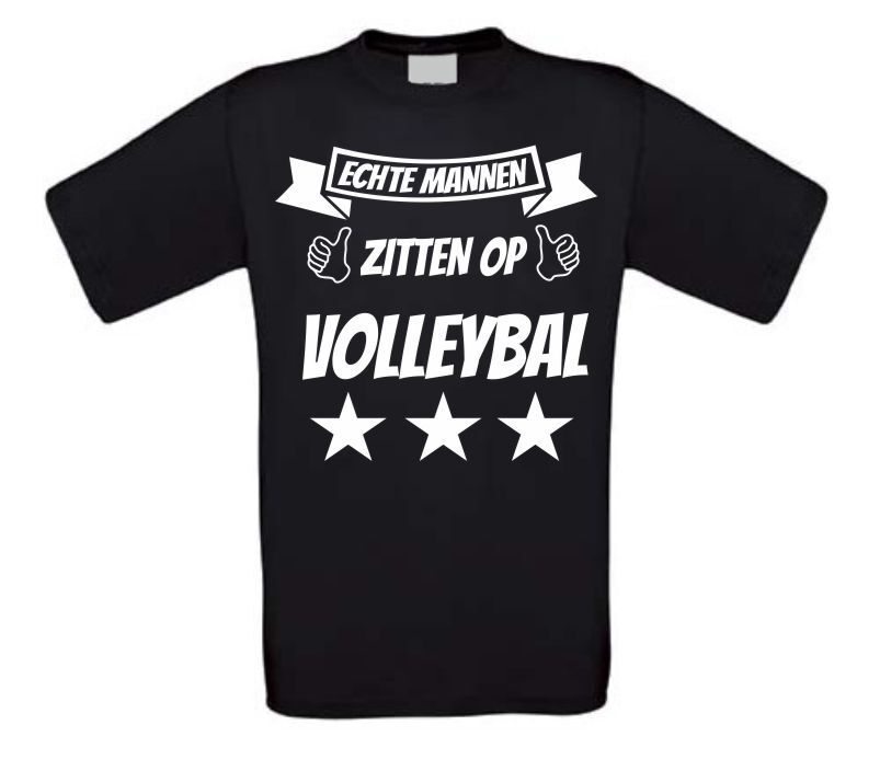 echte mannen zitten op volleybal t-shirt