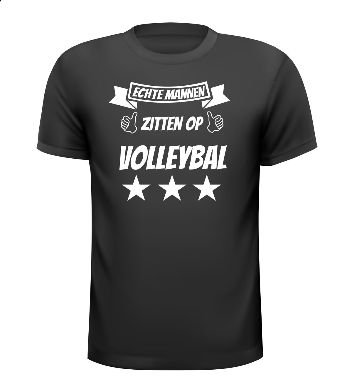 echte mannen zitten op volleybal t-shirt