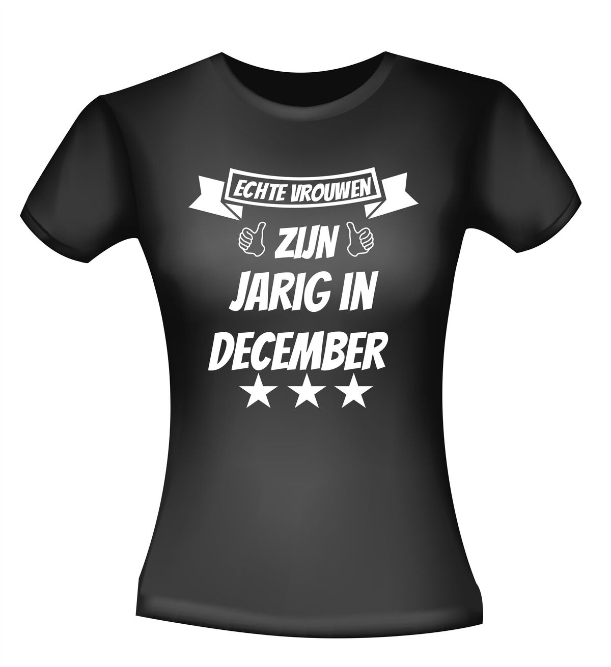 echte vrouwen zijn jarig in december t-shirt