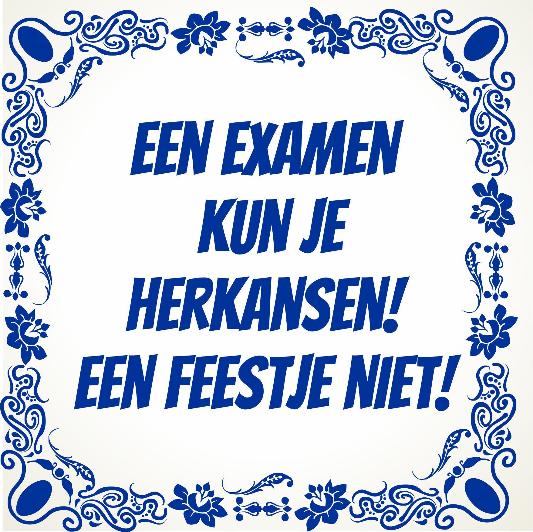 Een examen kun je herkansen een feestje niet tegel