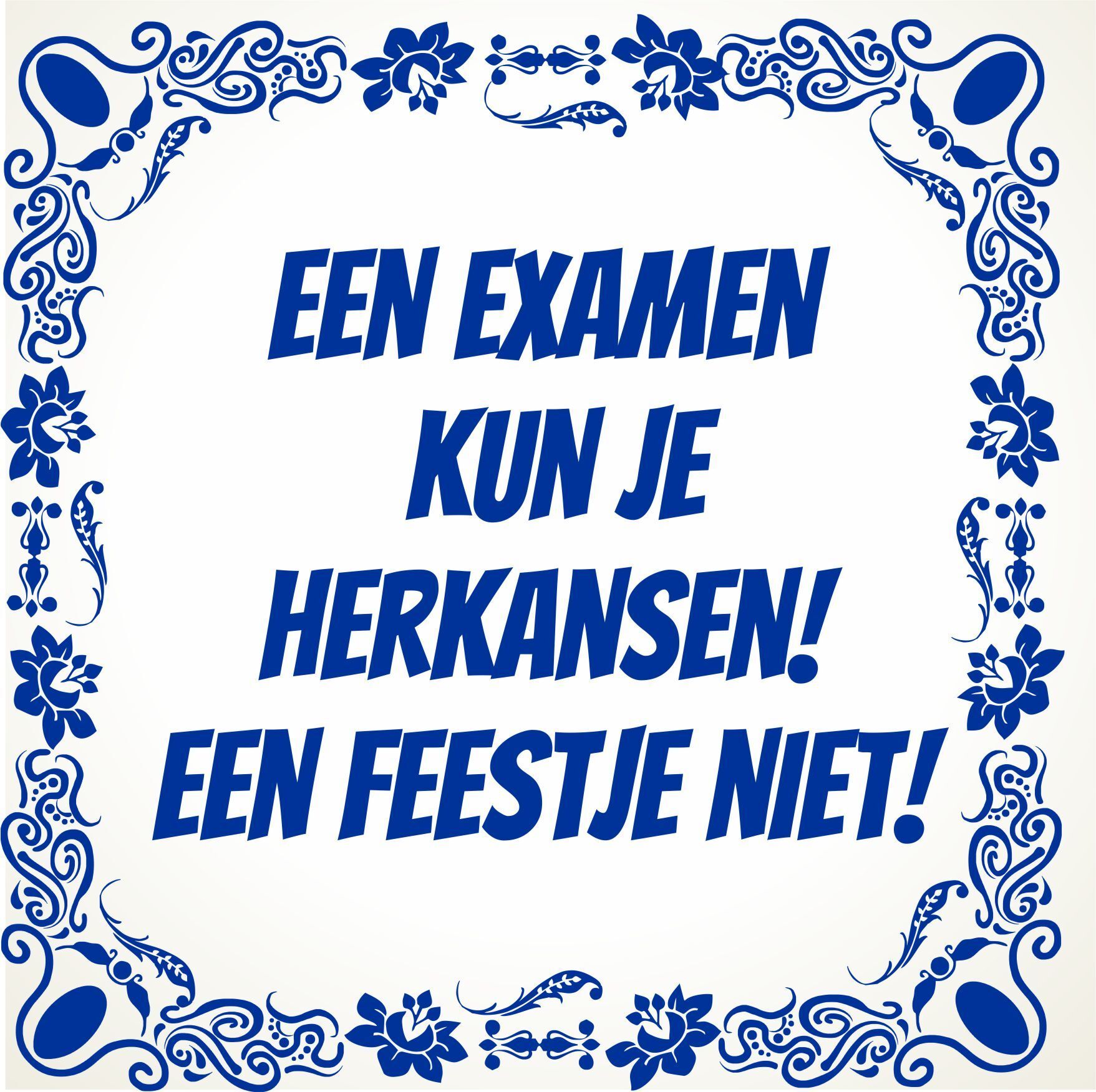 een examen kun je herkansen een feestje niet tegel