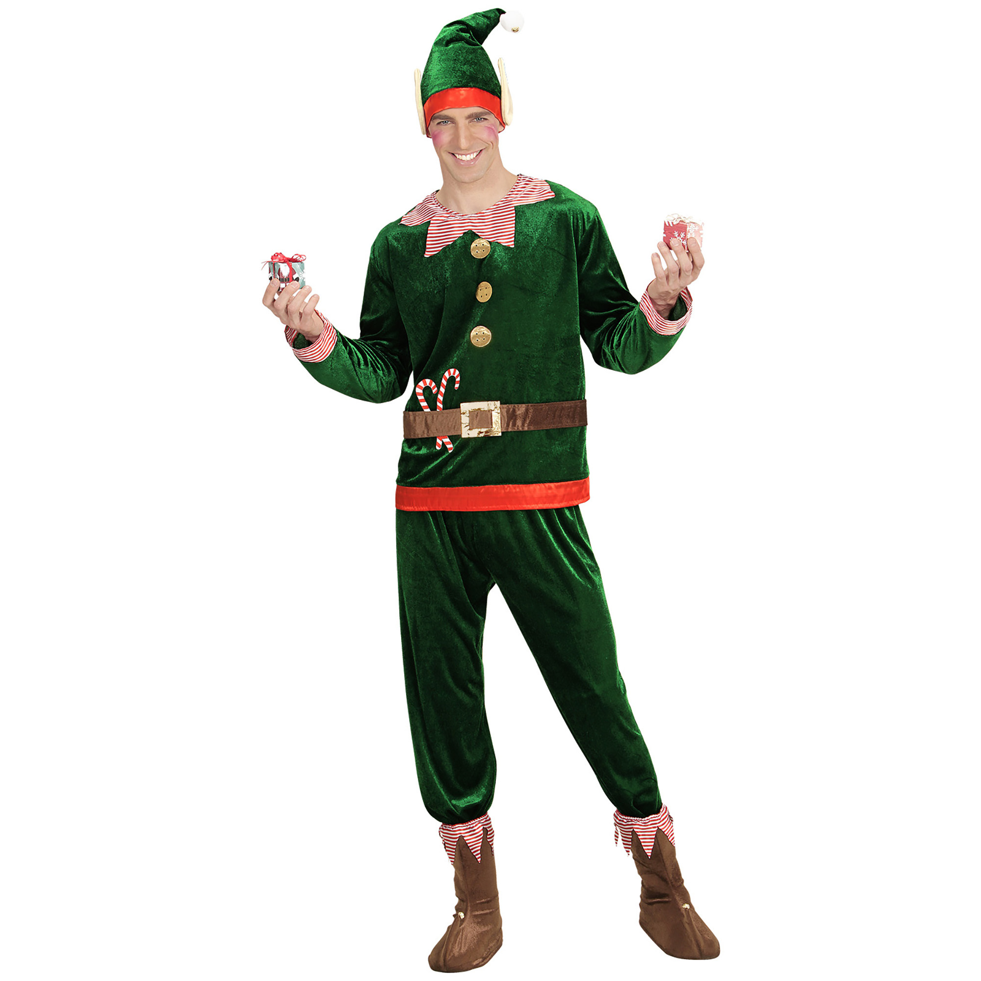 Groen elven elf kostuum volwassen hulpje van de kerstman