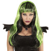 foto 3 Halloween pruik zwart groen lange haren  green witch
