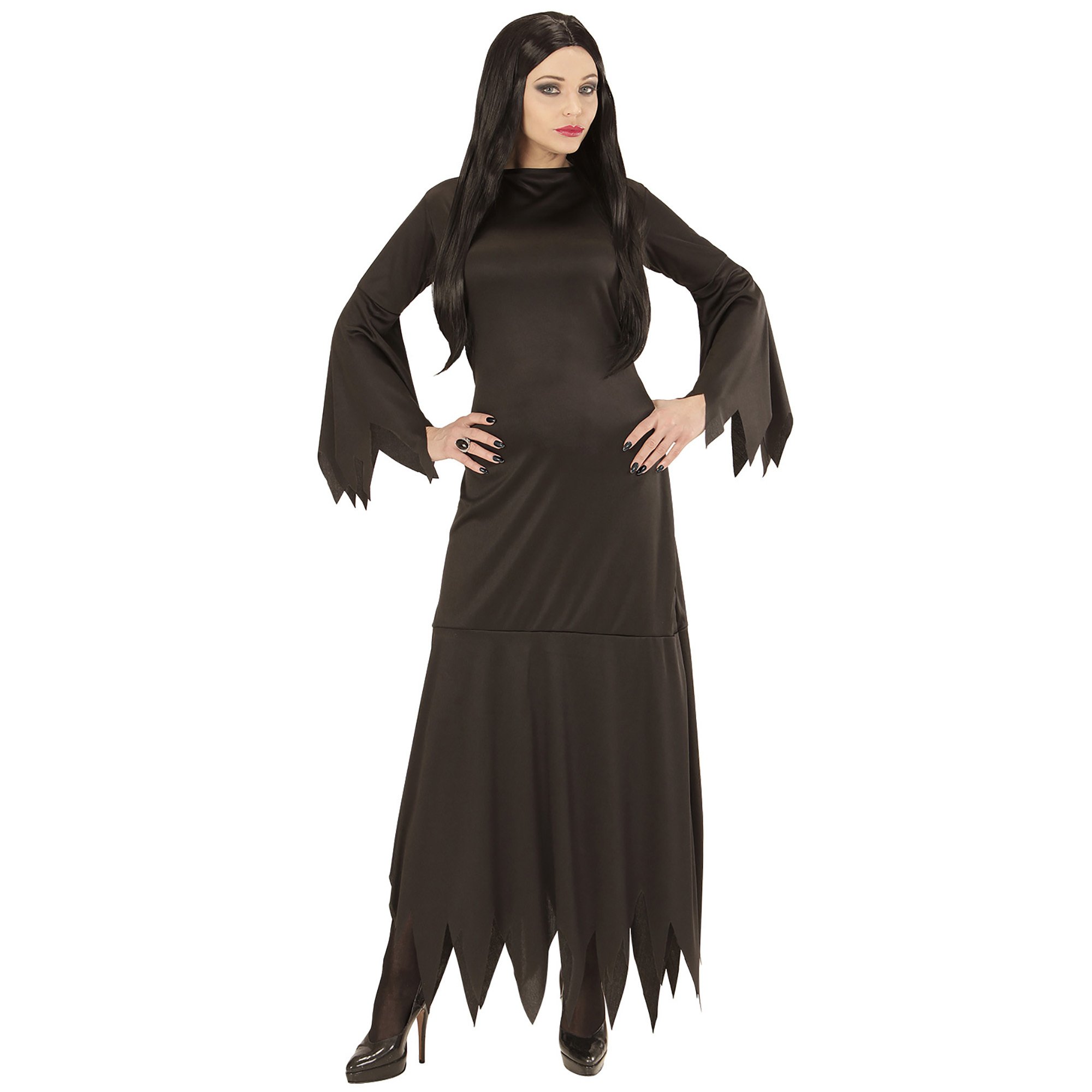 Heksen jurk zwart Mortisia dame 
