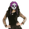 foto 3 Masker dia de los muertos met paarse rozen en linten