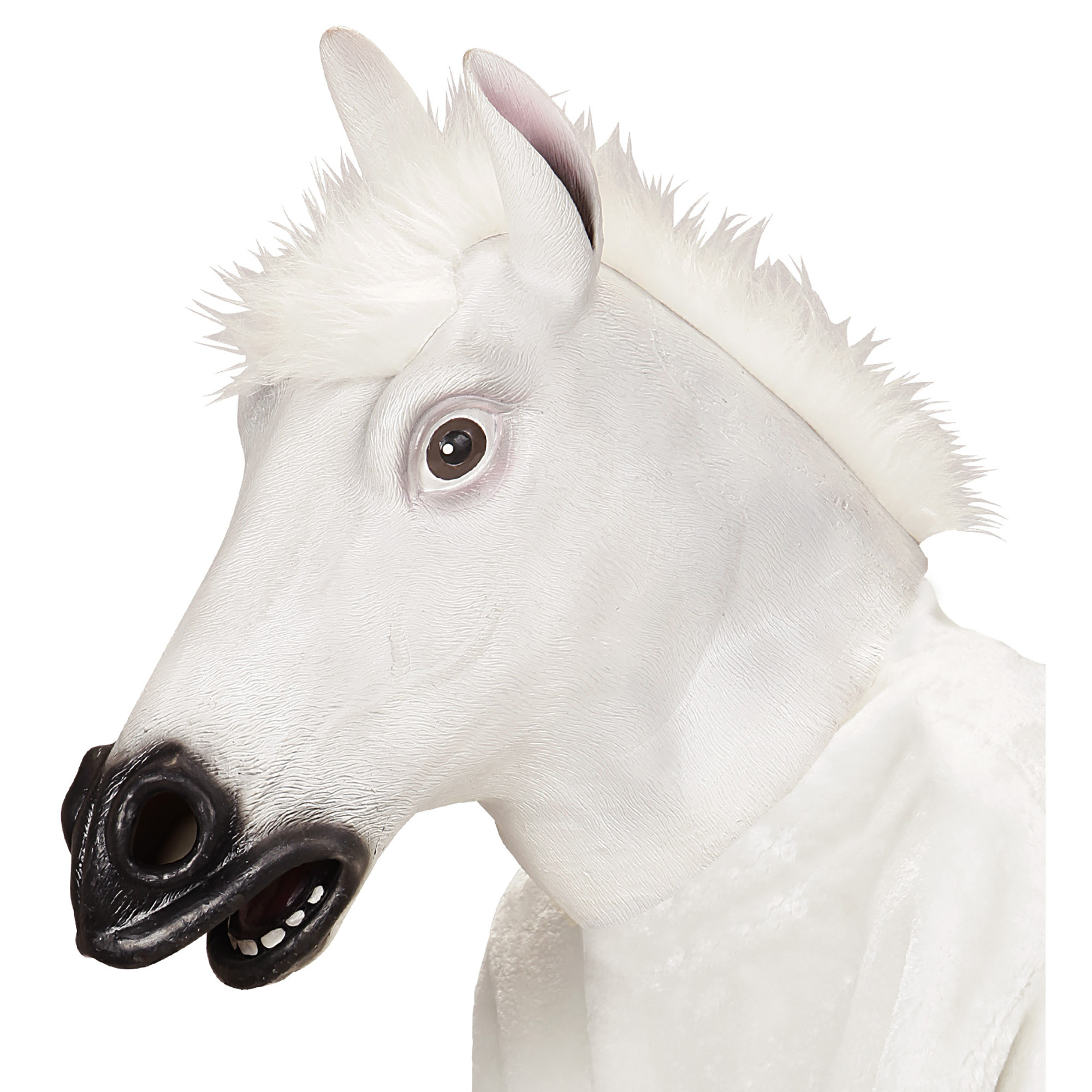 Paarden masker wit hinnikend 