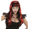 foto 3 Rood zwarte halloween pruik lang haar dame heks