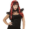 foto 4 Rood zwarte halloween pruik lang haar dame heks