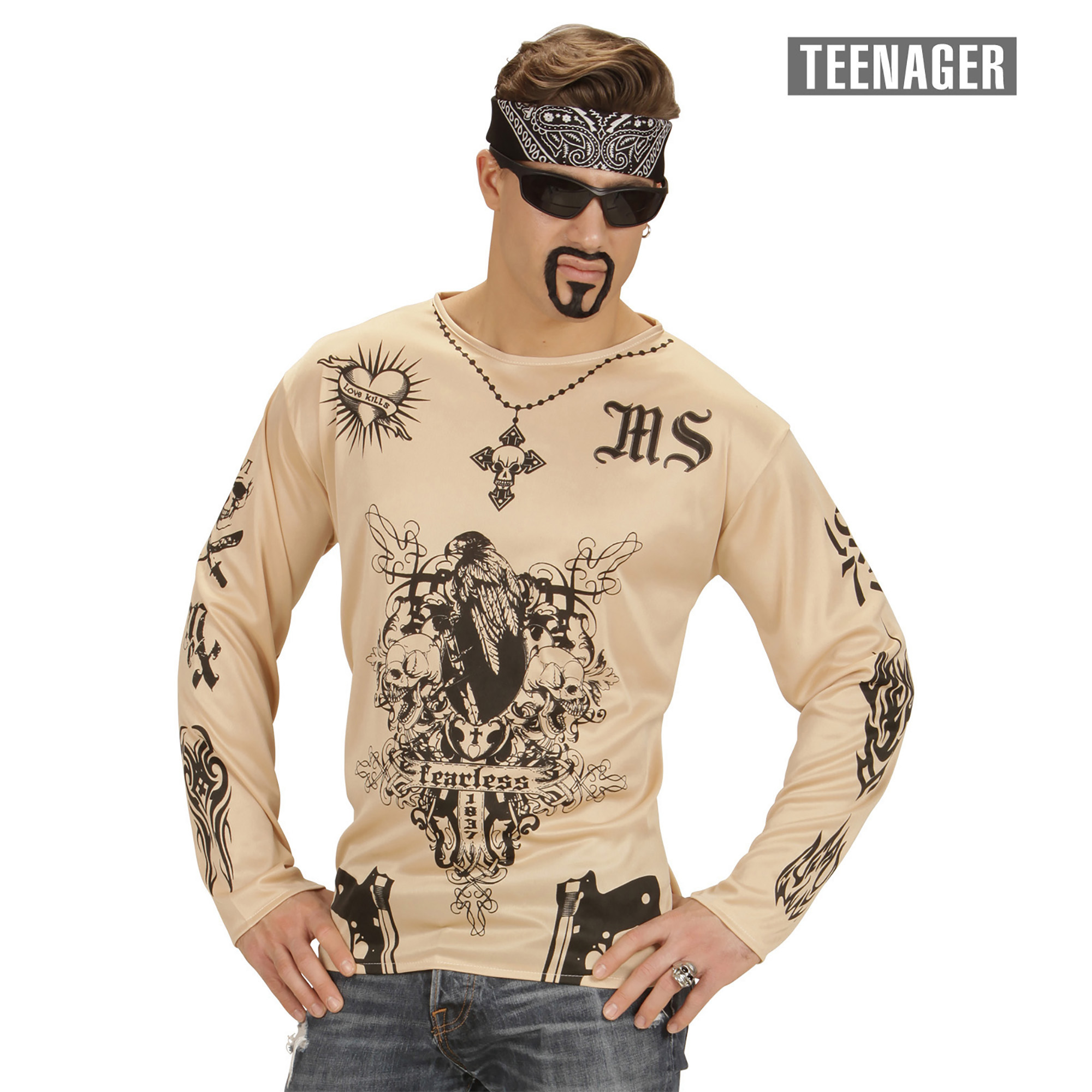 Stoer ruig tattoo gangster biker t-shirt