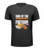 t-shirt met opdruk king of the frituur en afbeelding van een bakje friet en bitterbal