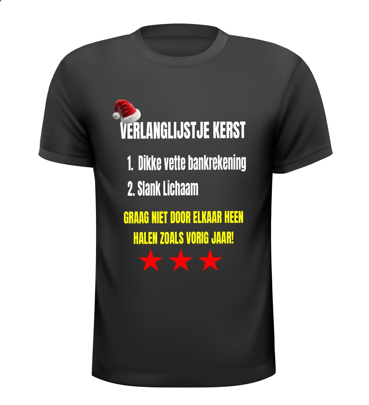 verlanglijstje kerst T-shirt