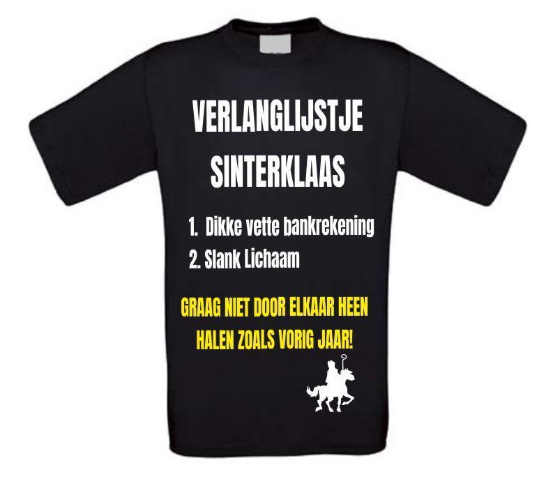 verlanglijstje Sinterklaas T-shirt