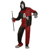 Vervelende Duivelse hofnar kostuum rood zwart jester volwassen