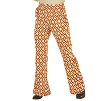 70's Disco broek heren oranje ruit