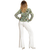 foto 3 70's en 80's groovy disco blouse retro printje shirt dames groene golven