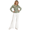 foto 5 70's en 80's groovy disco blouse retro printje shirt dames groene golven