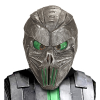 Alien masker ruimtewezen volwassen zilver met groen ogen Alien masker ruimtewezen volwassen zilver met groen ogen