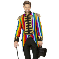 Alle kleuren van de regenboog slipjas parade jas volwassenen Alle kleuren van de regenboog slipjas parade jas volwassenen