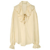 Blouse beige voor een piraten dame volwassen