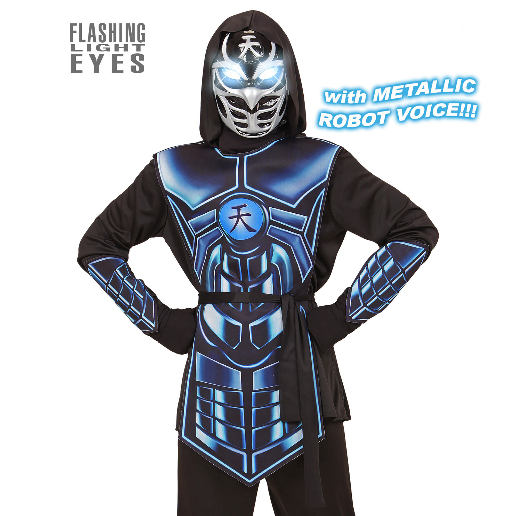 Cyber ninja pak met masker lichtgevende ogen 