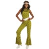 Disco 70s groovy jumpsuit retro dames groen
