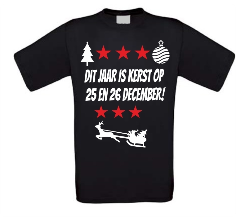 dit jaar is kerst op 25 en 26 december t-shirt