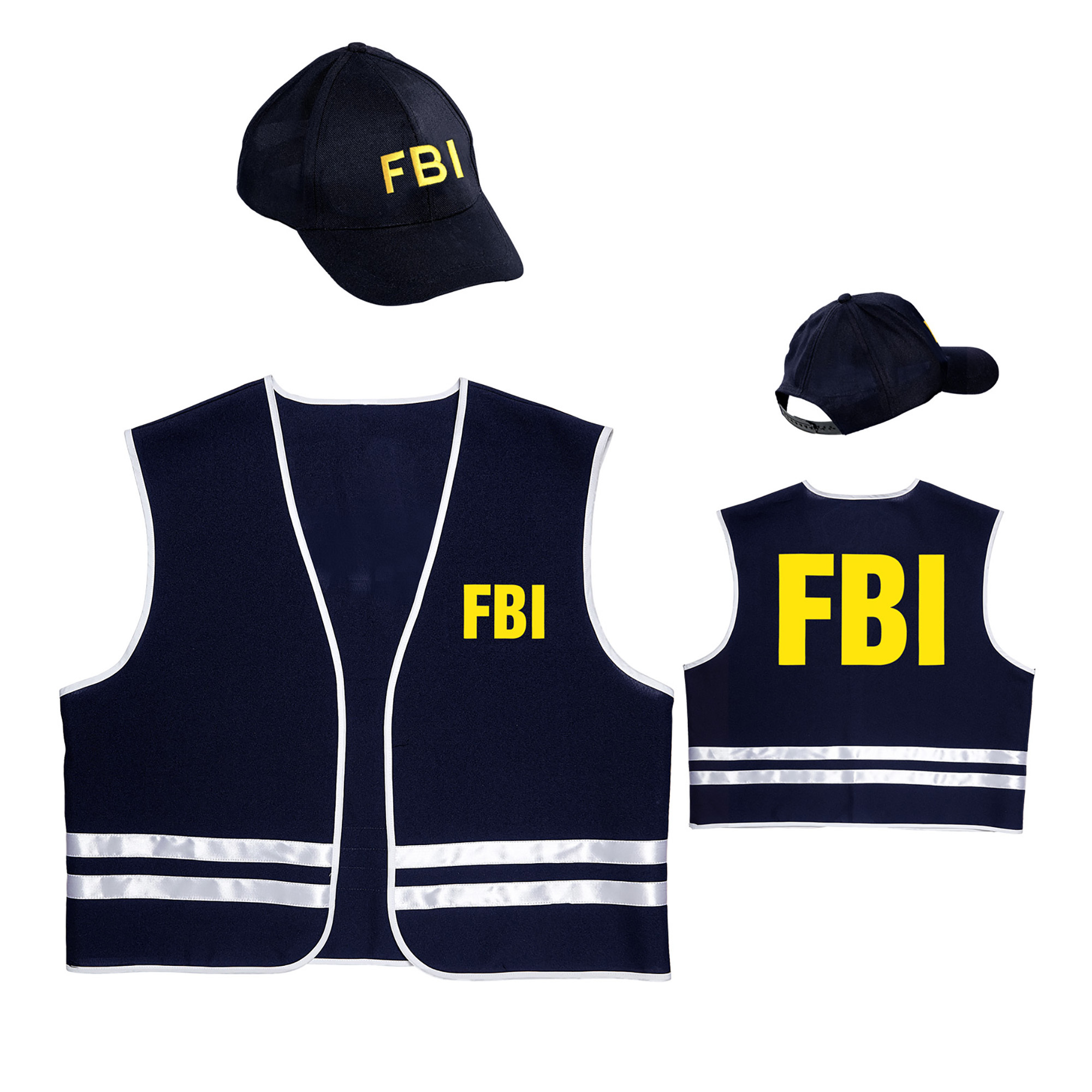 Fbi verkleed set volwassen vest met cap