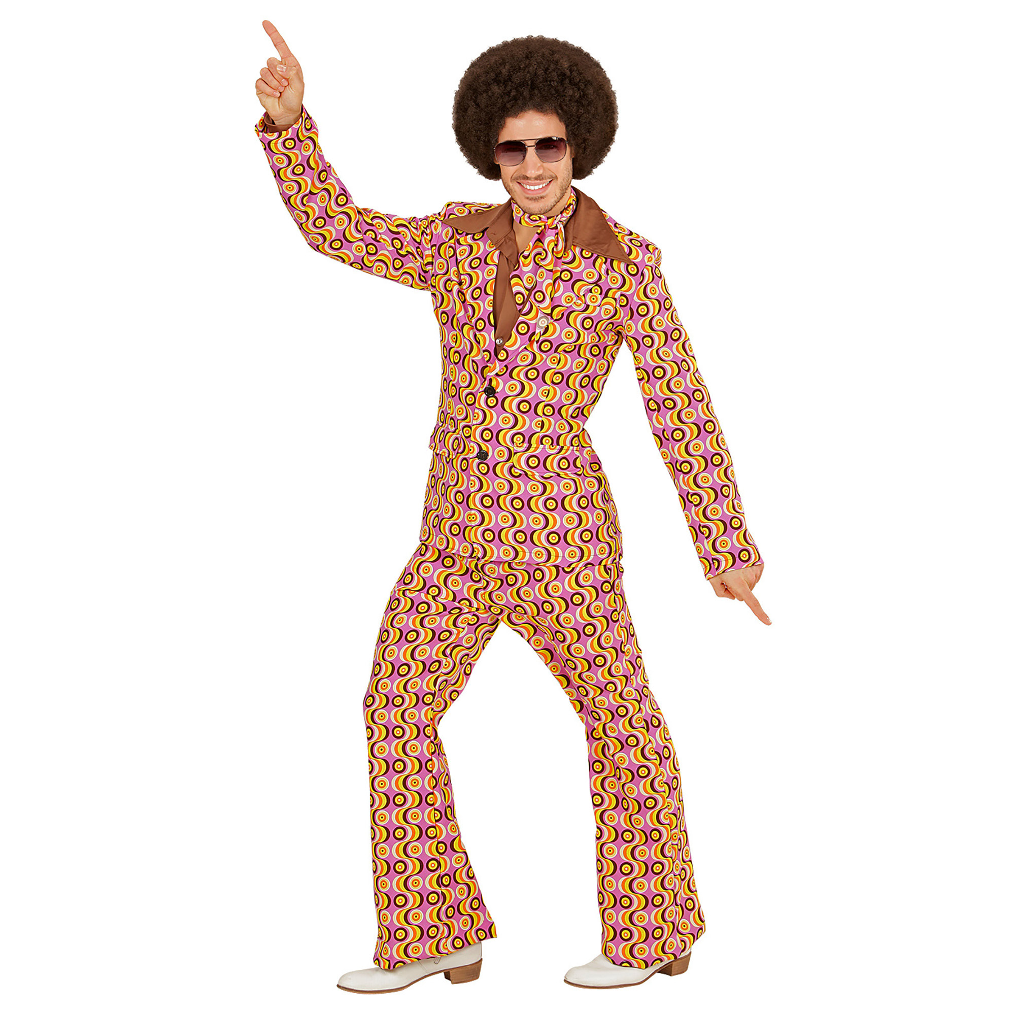 Groovy 70' disco kostuum man saterday night fever vrolijke retro print