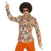 Groovy 70s disco blouse  heren  gekleurde bubbels