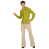 foto 5 Groovy 70's disco blouse wallpaper groen  heren 