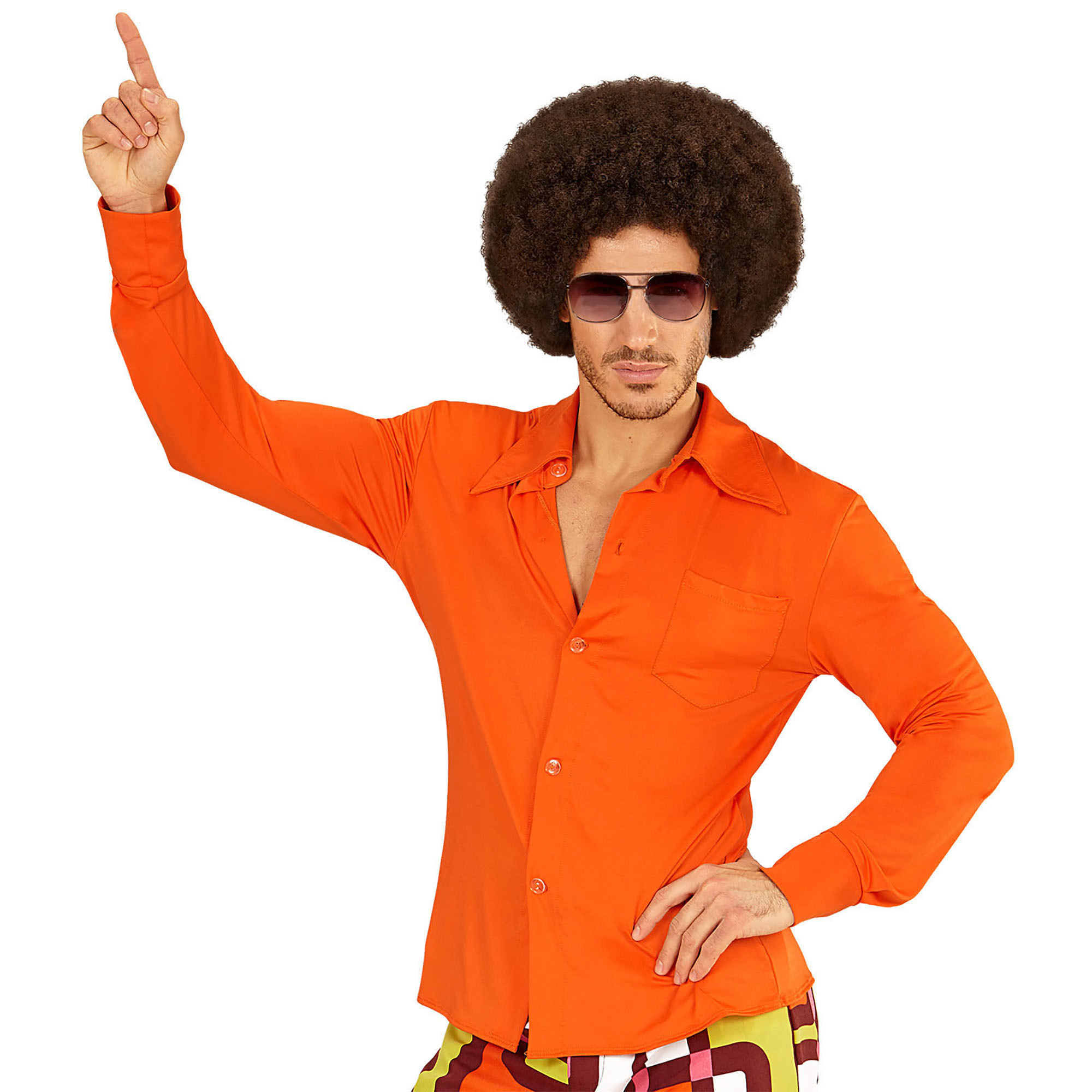 Groovy jaren 70's blouse oranje heren