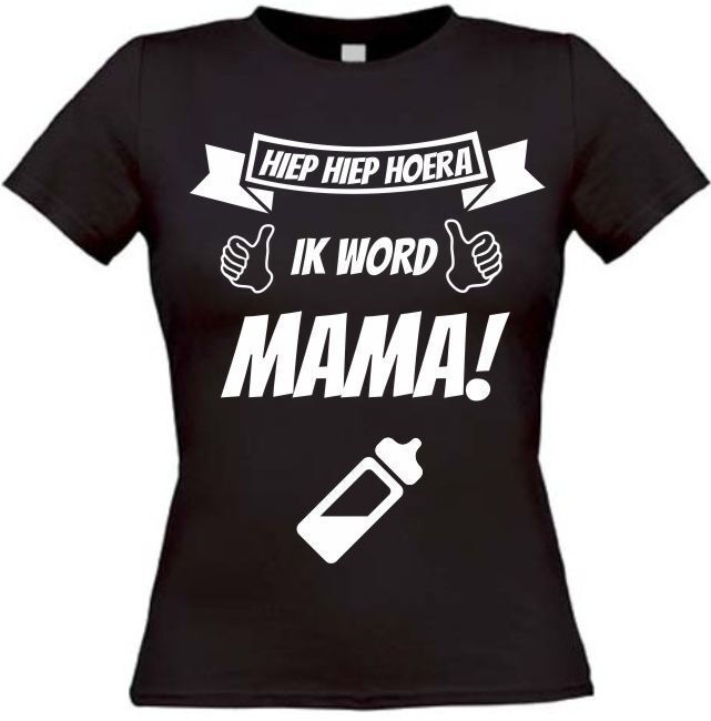 Hiep hiep hoera ik word mama T-shirt