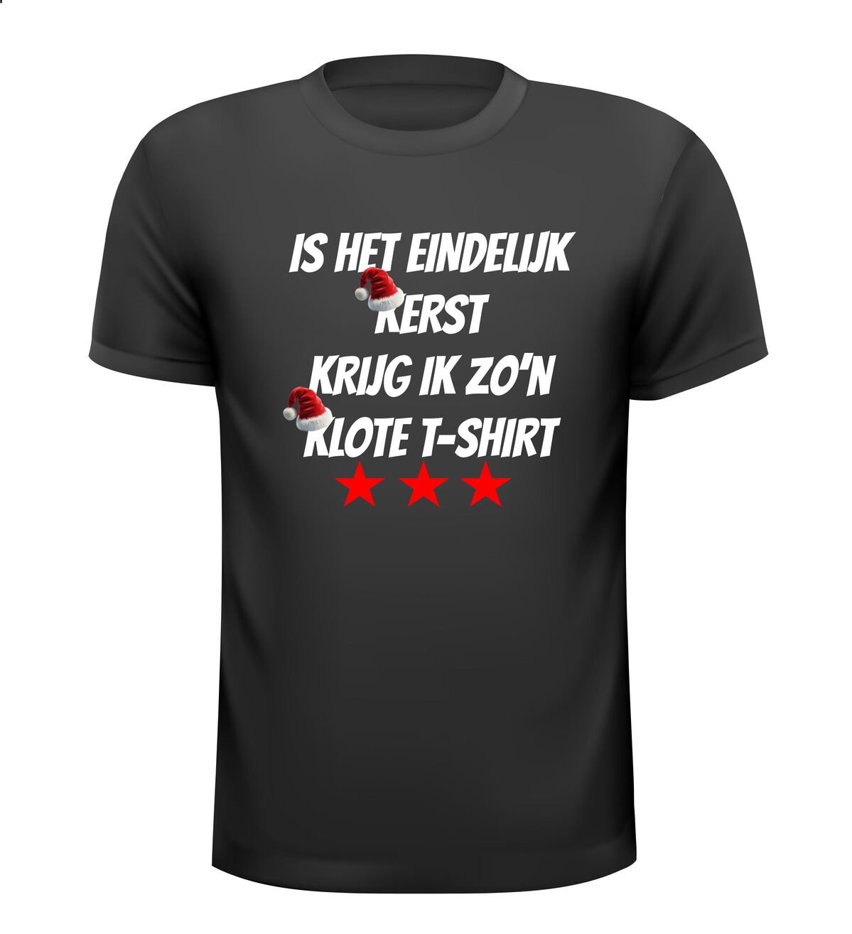 Is het eindelijk kerst krijg ik zo'n klote T-shirt