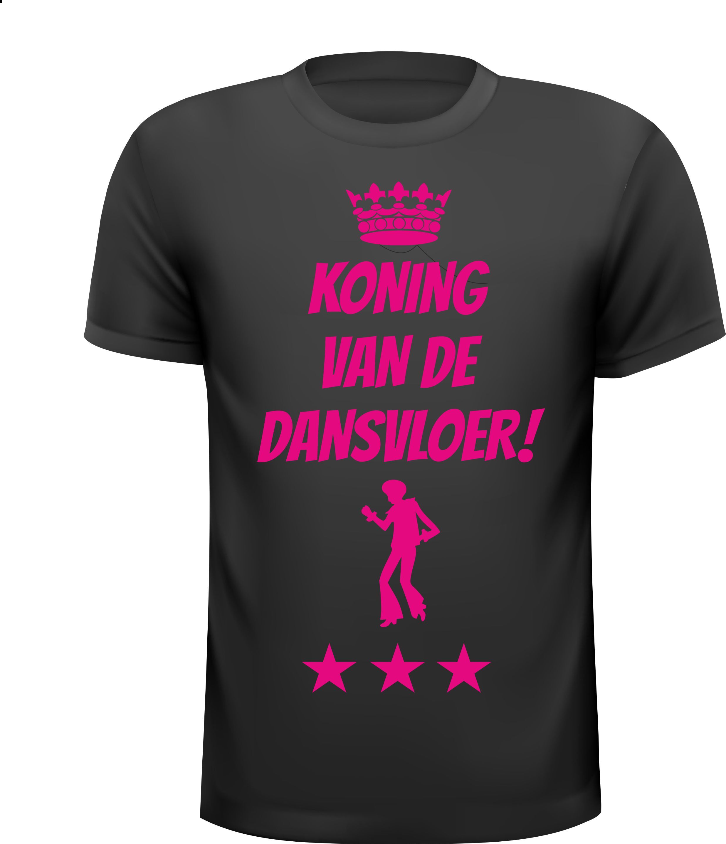 Koning van de dansvloer T-shirt neon pink 