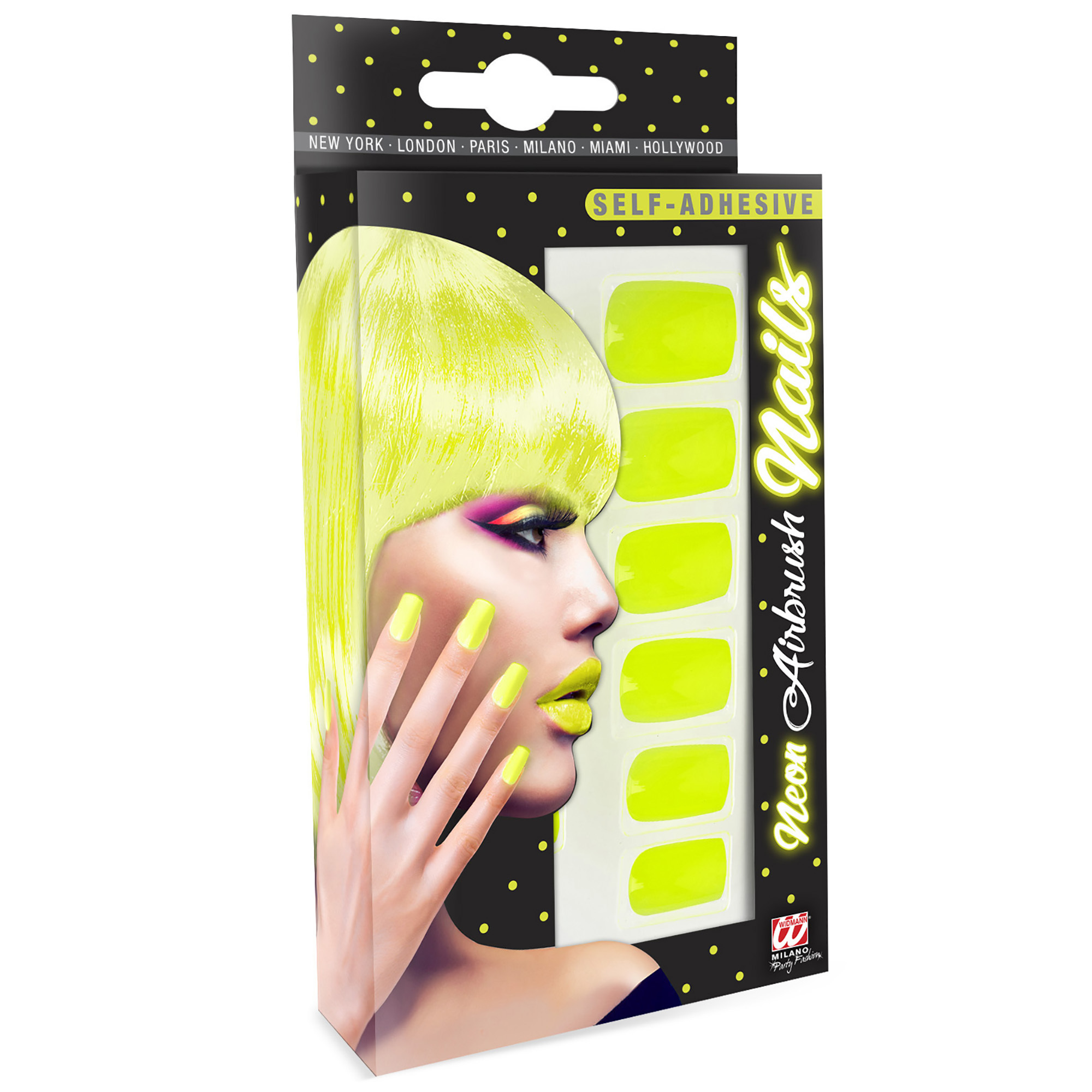 Neon disco nagels geel 