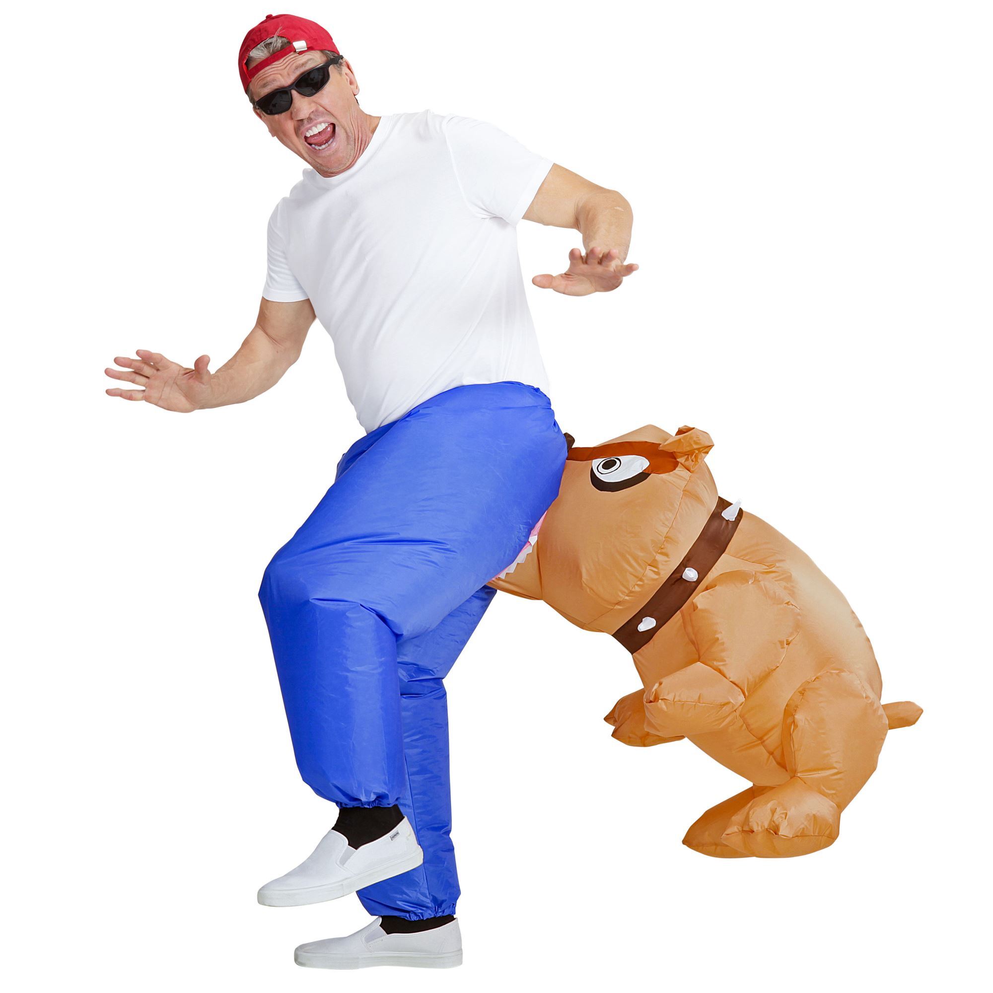 Opblaasbaar Bijtende bulldog in kont kostuum volwassen