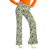 Retro disco broek 70s dames groene golven