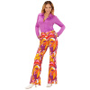 foto 4 Retro disco broek 70's dames orchidee print