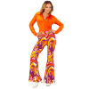 foto 5 Retro disco broek 70's dames orchidee print