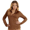 The 70s Groovy blouse bruin dames shirt
