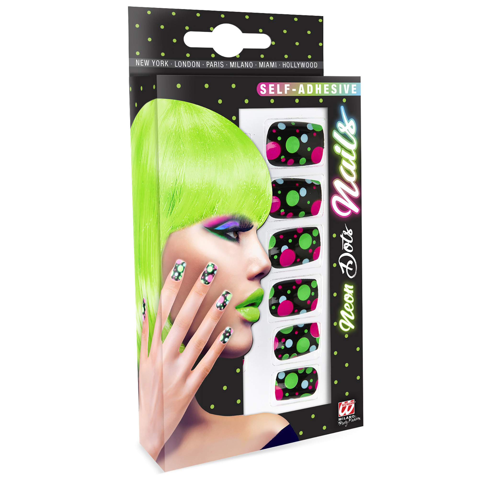 Trendy disco nagels met gekleurde stippen