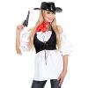 Wit dames blouse voor cowboy of piraat