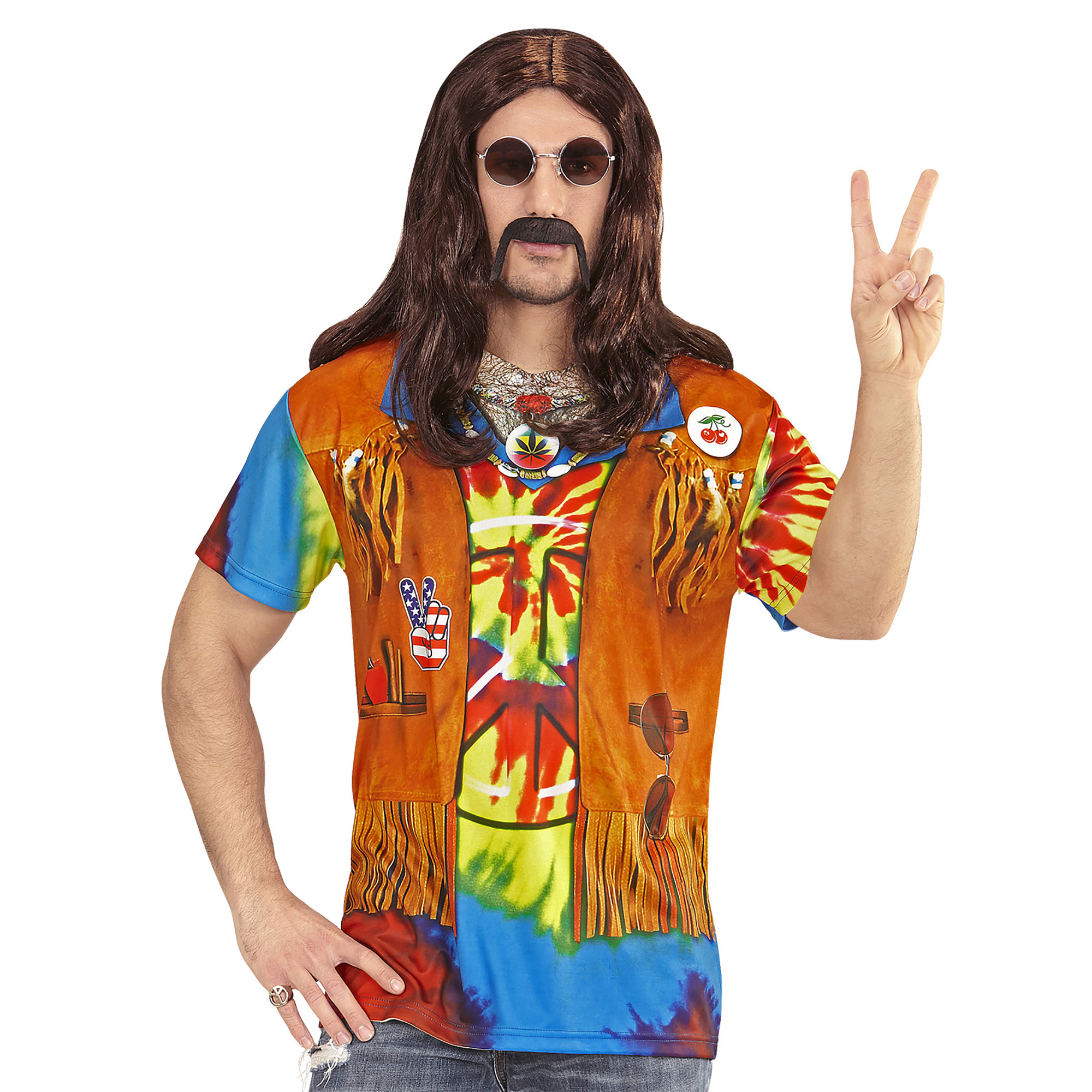 Woodstock hippie t-shirt foto realistisch heren
