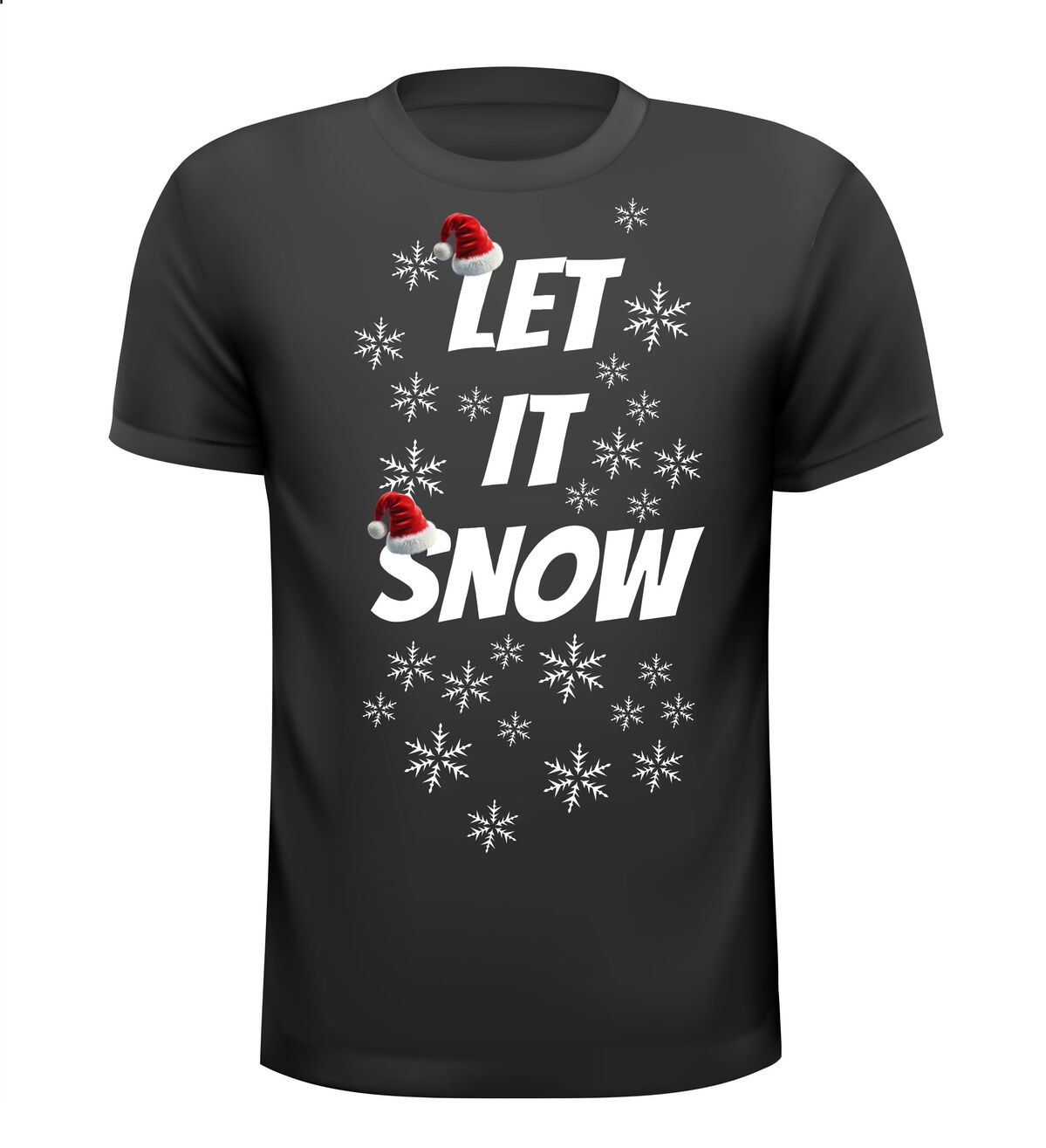 Let it snow met kerstmuts t-shirt