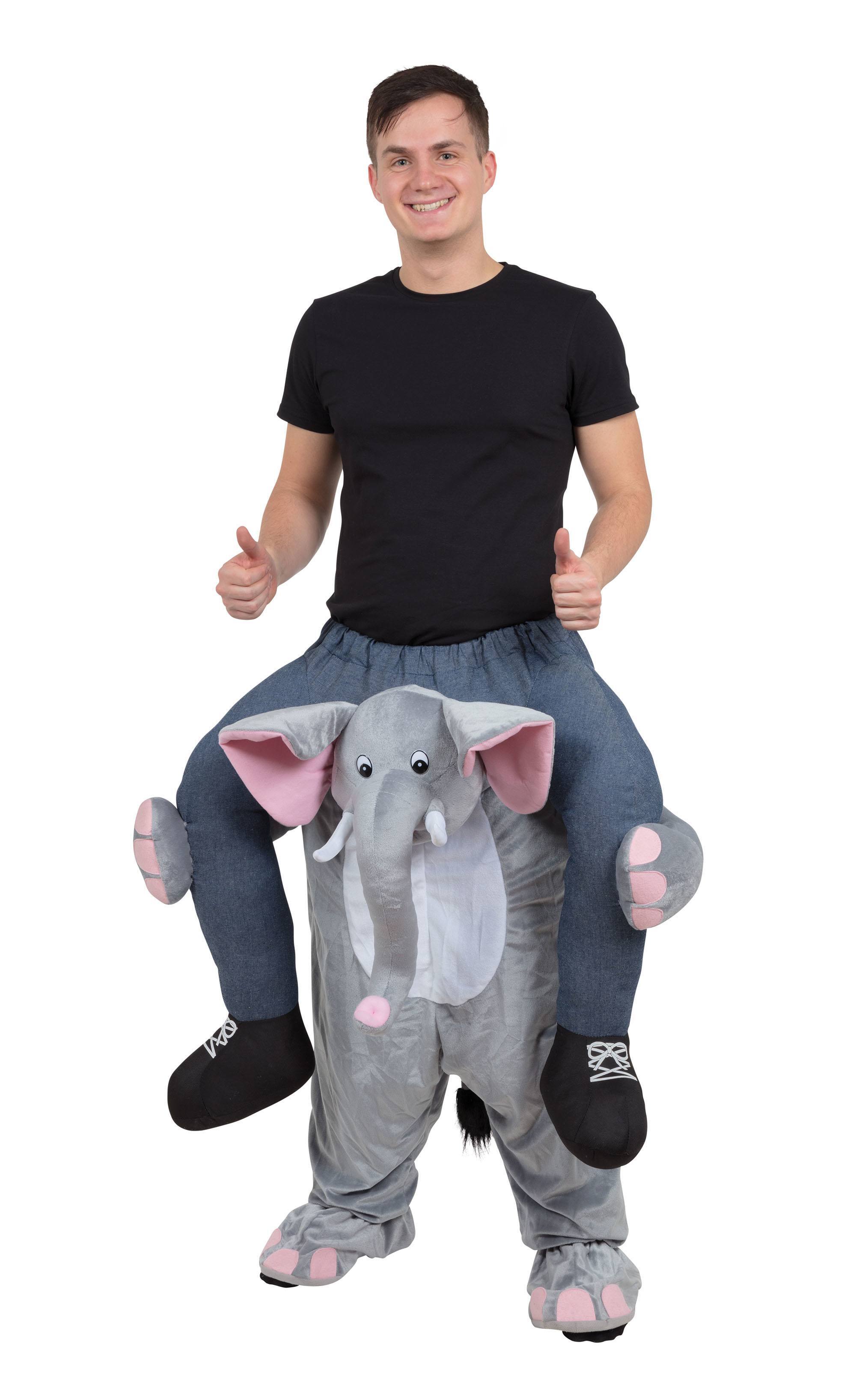 bereden instap kostuum op de rug van een olifant zitten